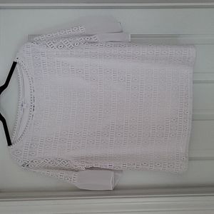 Roz & Ali Lined Crochet Top White L